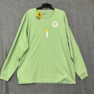 Carhartt Womens Long Sleeve T-Shirt Size XL Green Loose Fit Crew Neck Pullover